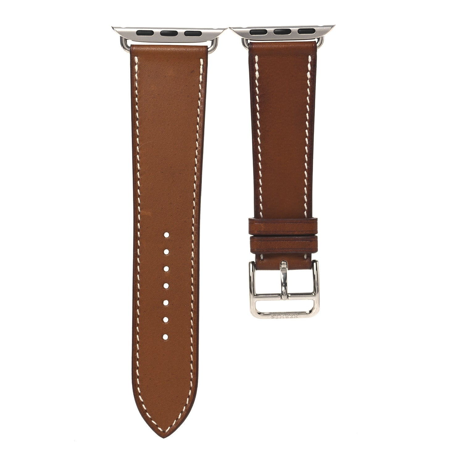 Hermes Barenia 42mm Apple Watch Single Tour Band Fauve 1 of 8