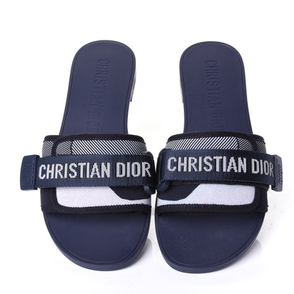 Christian Dior Technical Stretch Fabric Camouflage Dio(r)evolution Slide Sandals 36 Deep Blue 5 of 11