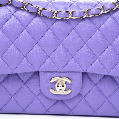Chanel Caviar Quilted Medium Double Flap Purple 9 of 10