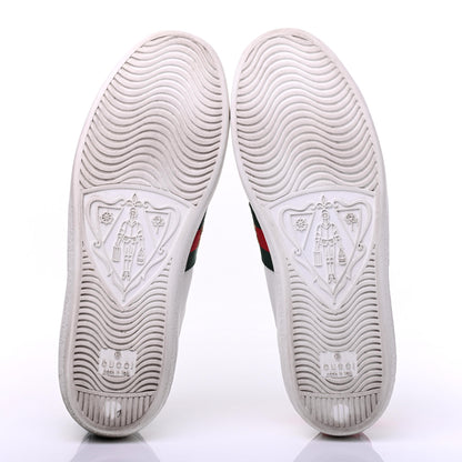 Gucci Calfskin Ayers Web Pineapple Ladybug Embroidered Womens Ace Sneakers 37.5 White 5 of 20