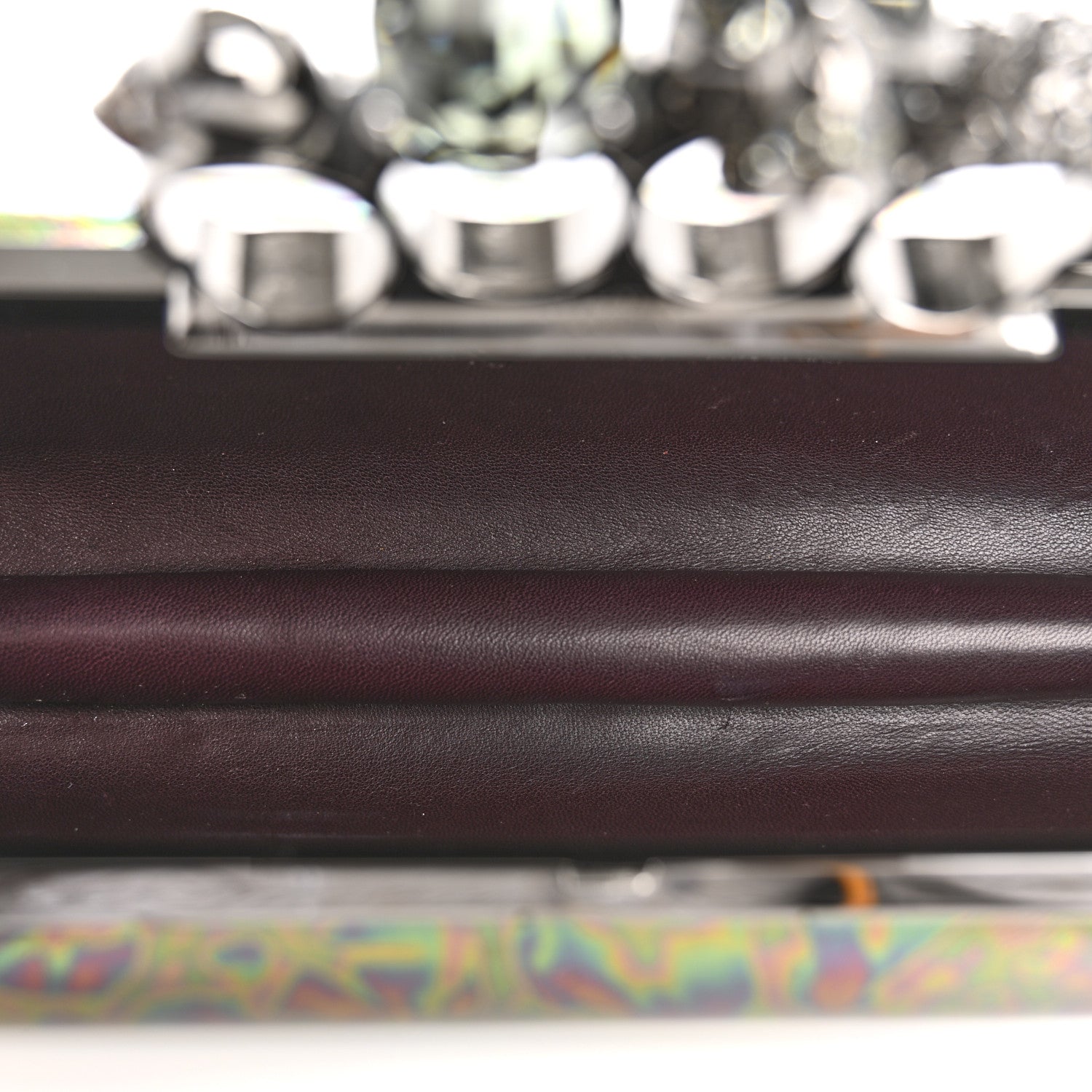 Alexander McQueen Lambskin Oil Slick Knuckle Box Multicolor 5 of 7