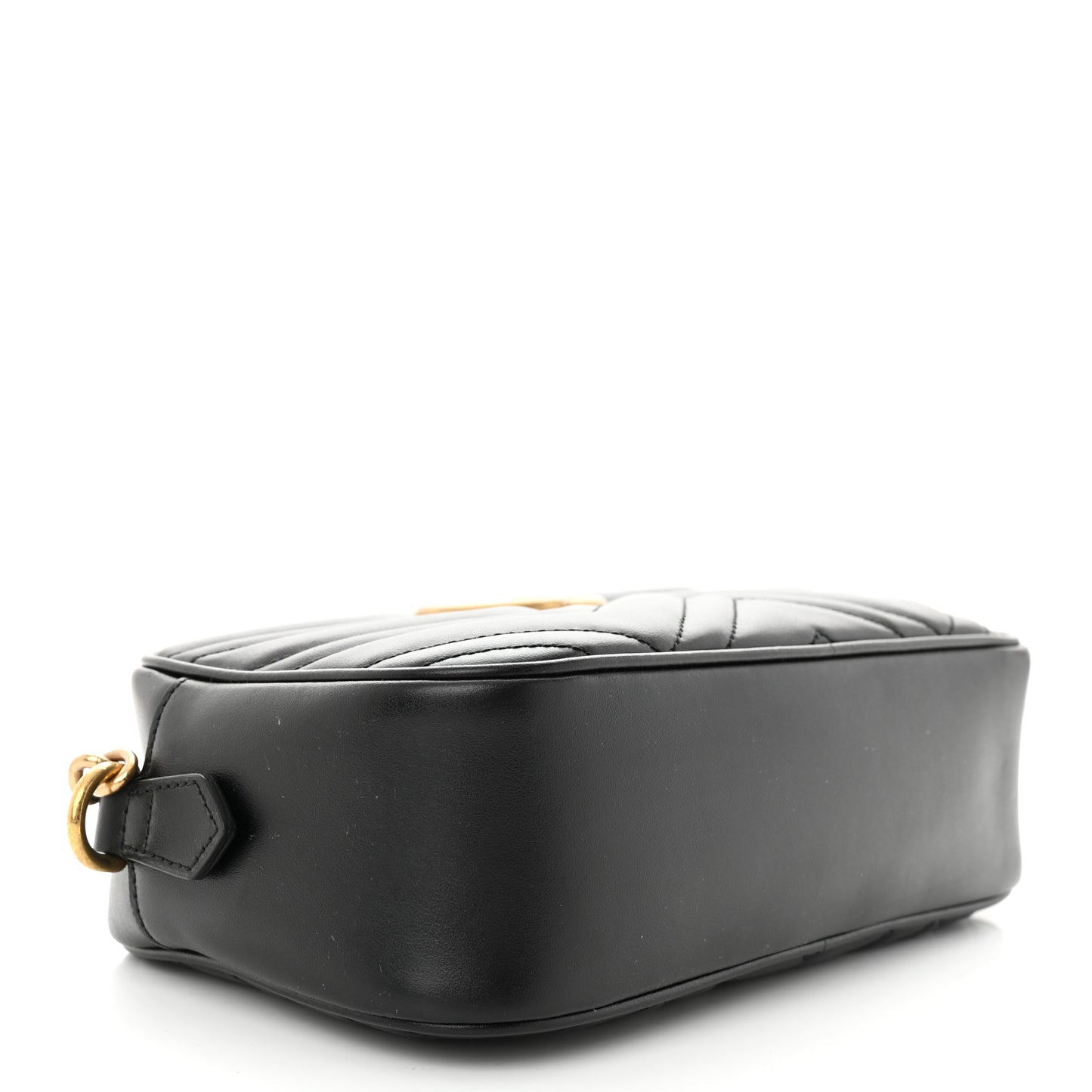 Calfskin Matelasse Small GG Marmont Chain Shoulder Bag Black