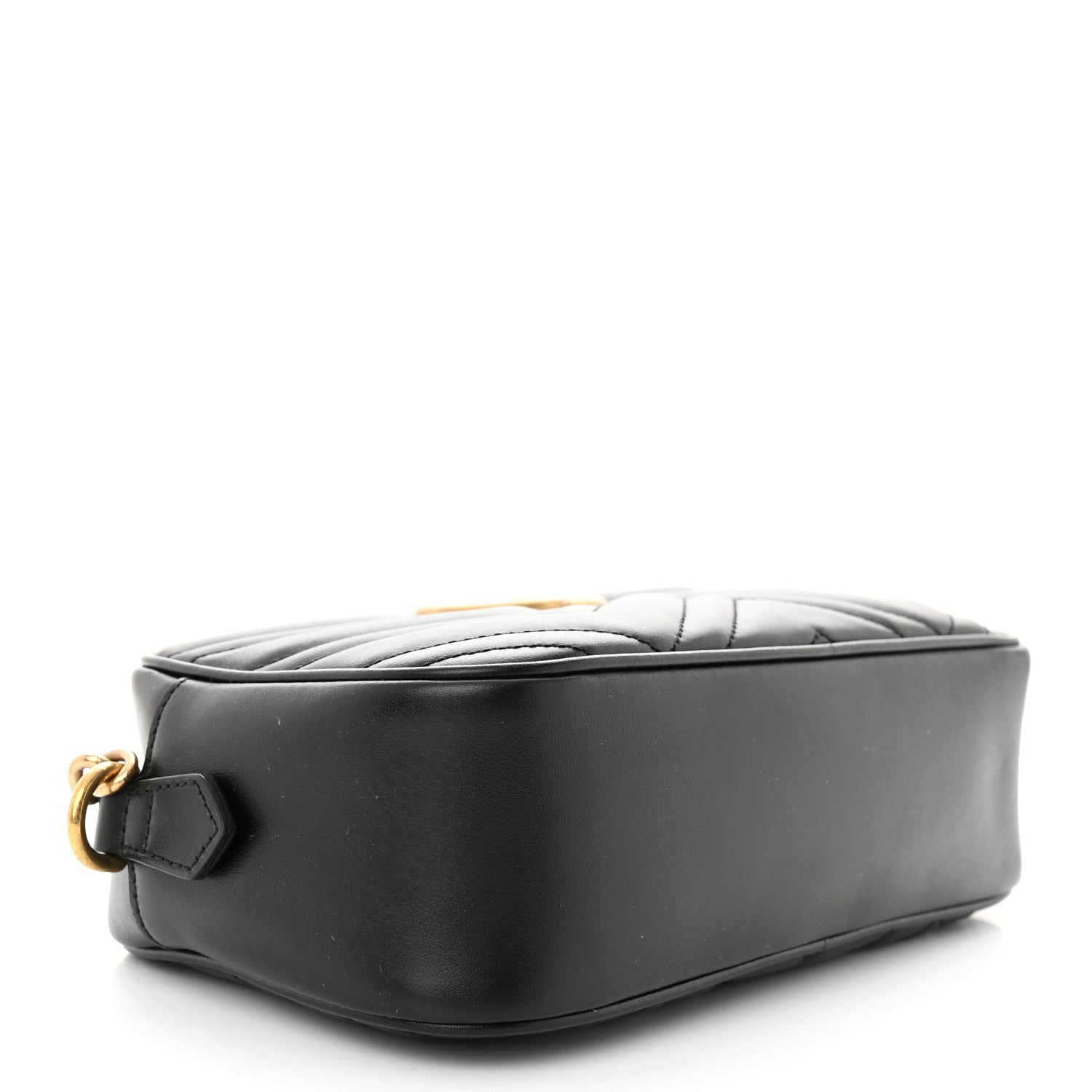 Gucci Calfskin Matelasse Small GG Marmont Chain Shoulder Bag Black 4 of 10