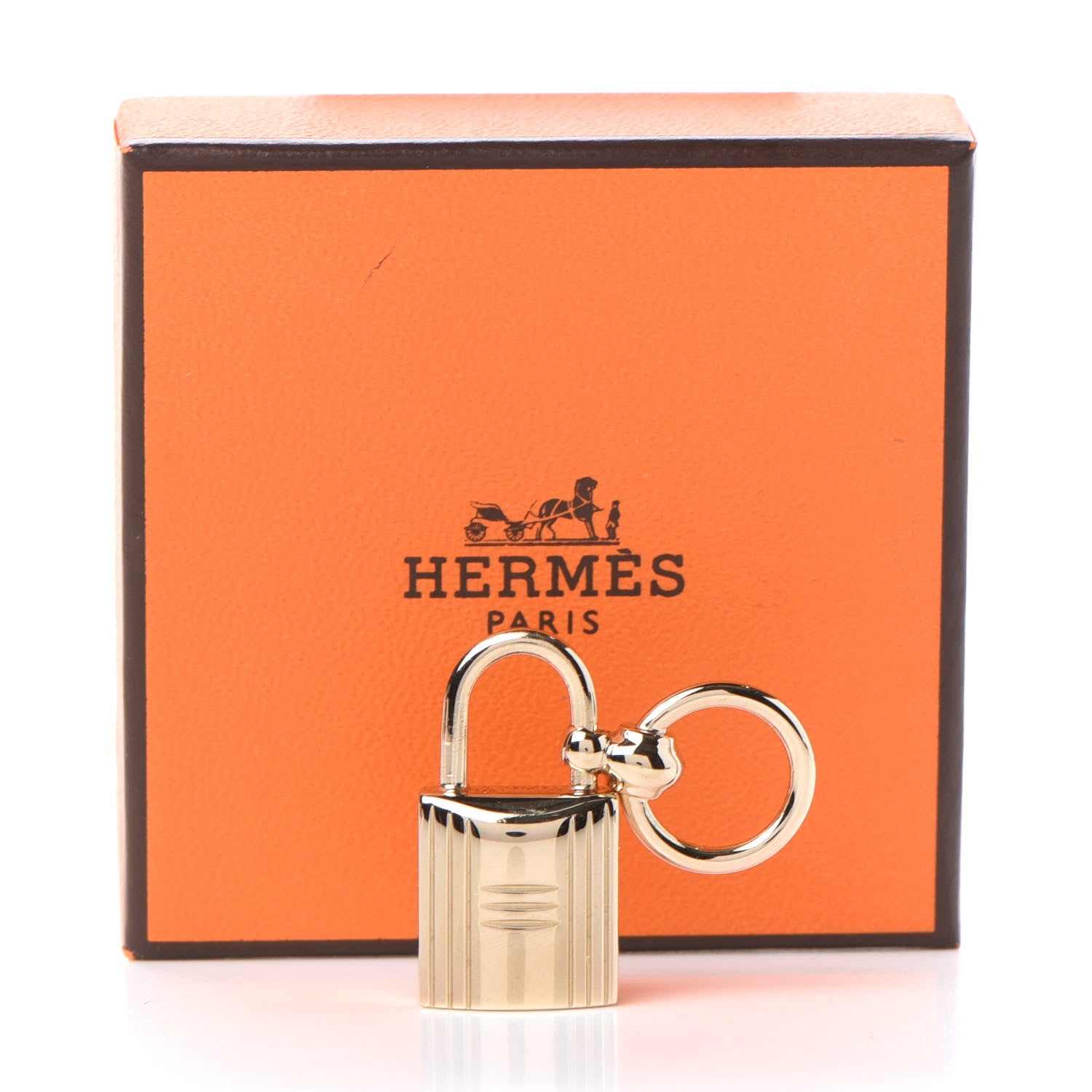 小物 HERMES Charms Cadenas scarf ring Hermes Permabrass Mini Loop Charms Cadenas Scarf Ring Gold 725199