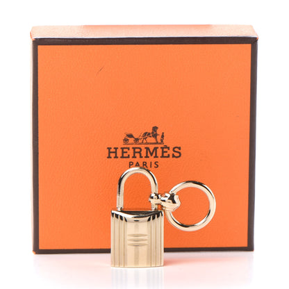 Hermes Permabrass Mini Loop Charms Cadenas Scarf Ring Gold 4 of 4