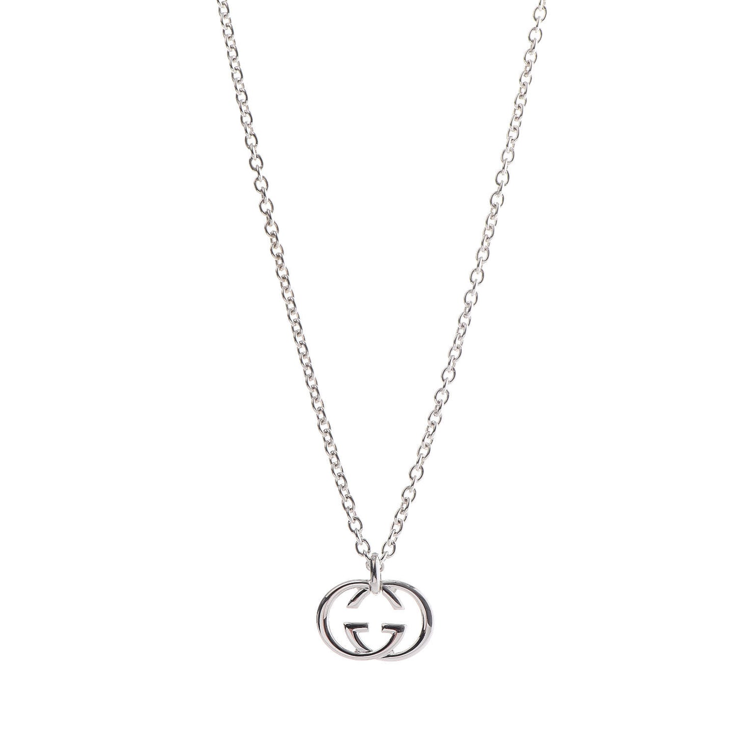 Sterling Silver Britt Interlocking GG Pendant Necklace