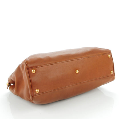 Fendi Vitello Saddle Medium Peekaboo Iconic Satchel Siena 4 of 8