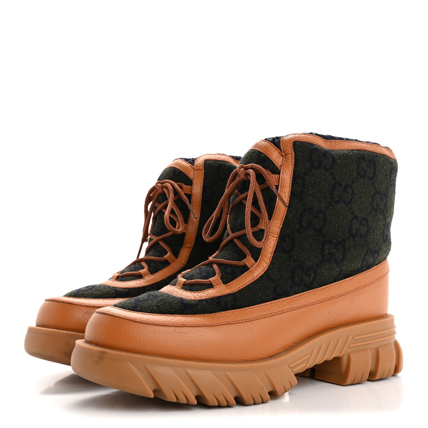 Gucci Covered Wool Textured Dollar Calfskin Monogram GG Mens Ankle Boot 11 Underwood Blue 4 of 18