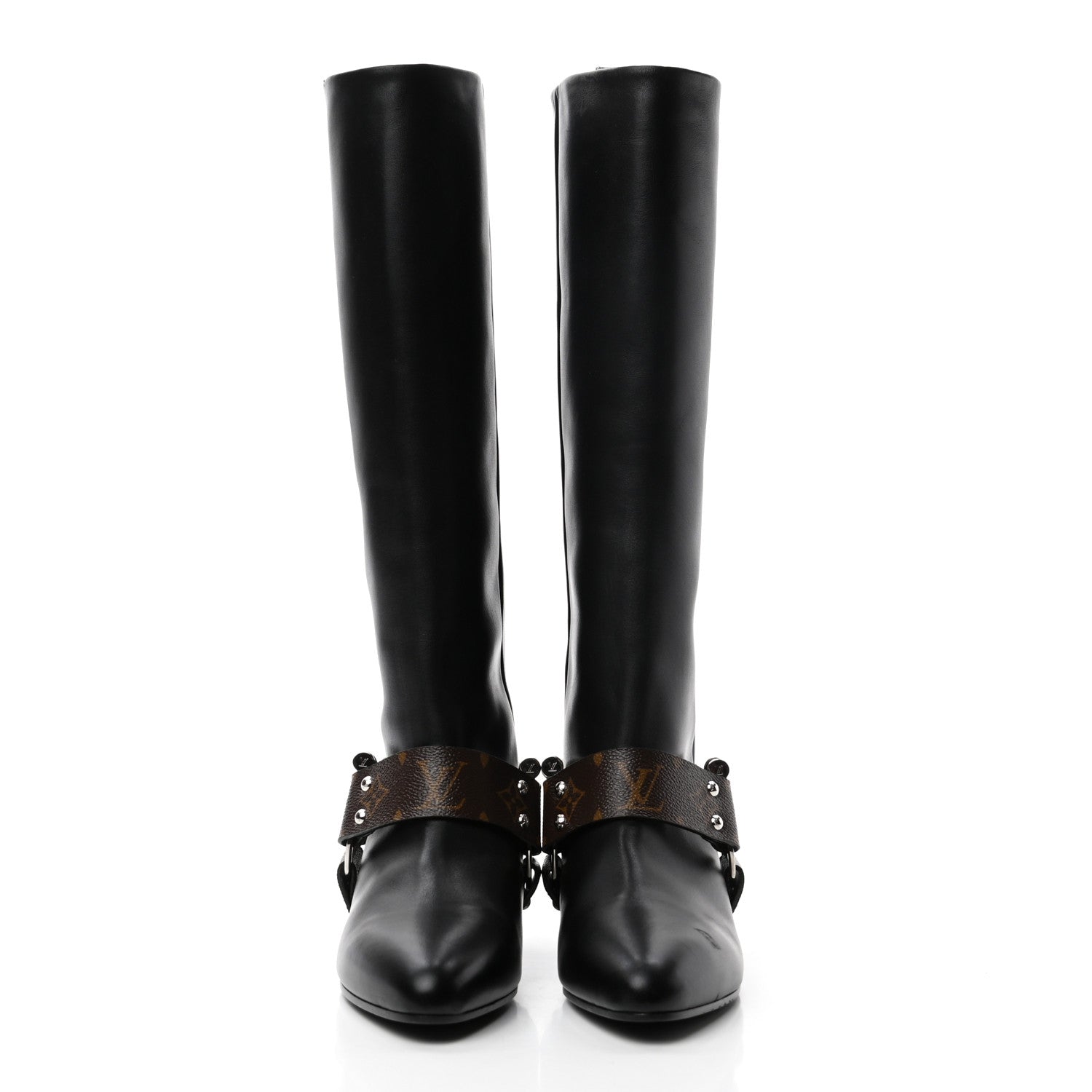 Louis Vuitton Calfskin Monogram Rhapsody High Boots 40 Black 2 of 8