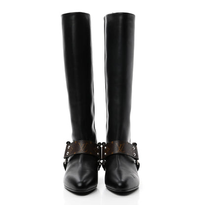 Louis Vuitton Calfskin Monogram Rhapsody High Boots 40 Black 2 of 8