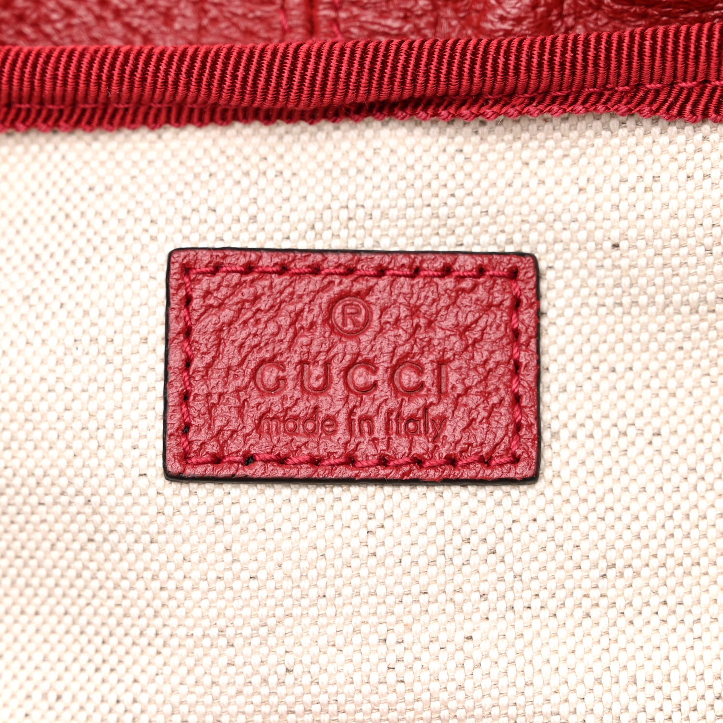 Grained Calfskin Medium Ophidia Double Buckle Backpack Red