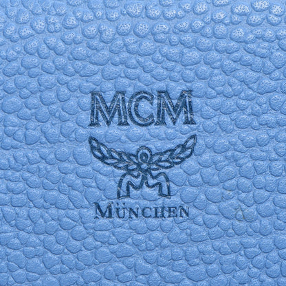 MCM Grained Calfskin Mini Milla Tote Mediterranean Blue 10 of 17