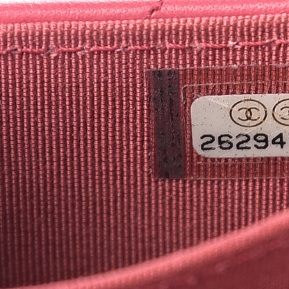 Chanel Lambskin Quilted Flap Card Holder Wallet Dark Pink 6 of 7