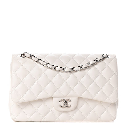 Chanel Lambskin Quilted Jumbo Double Flap White 1 of 14