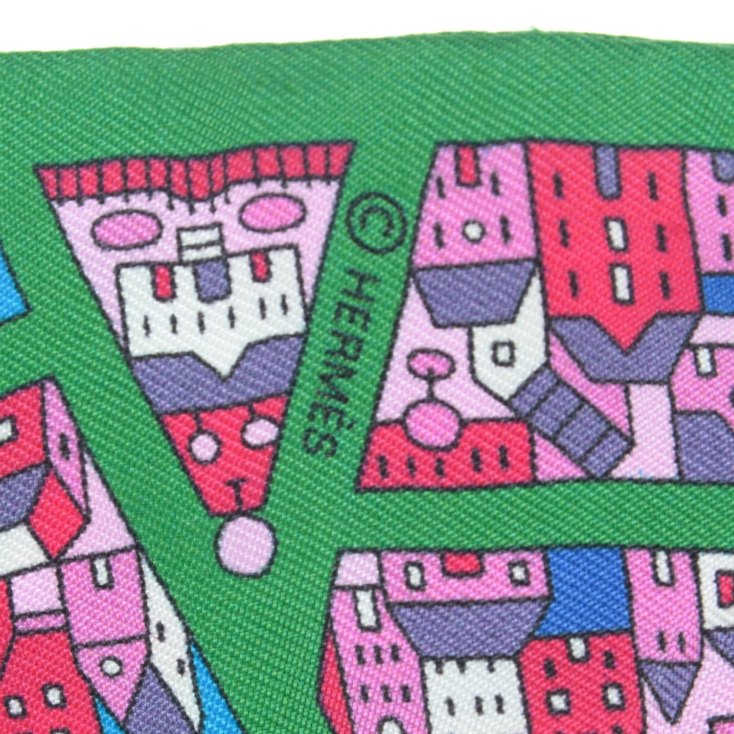 Hermes Silk Rive Droite Rive Gauche Twilly Vert Rose Bleu 3 of 5