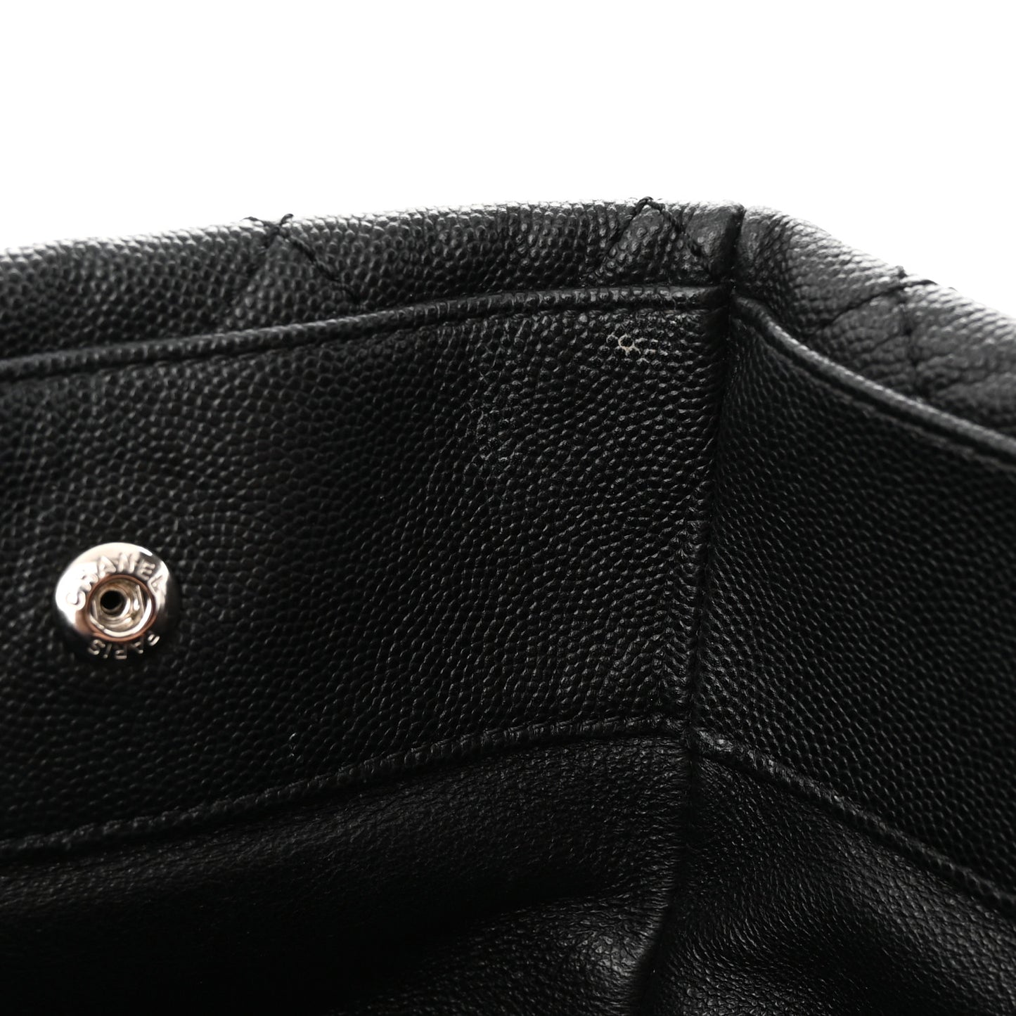 Caviar Lizard Quilted Large Coco Handle Shopping Tote Black