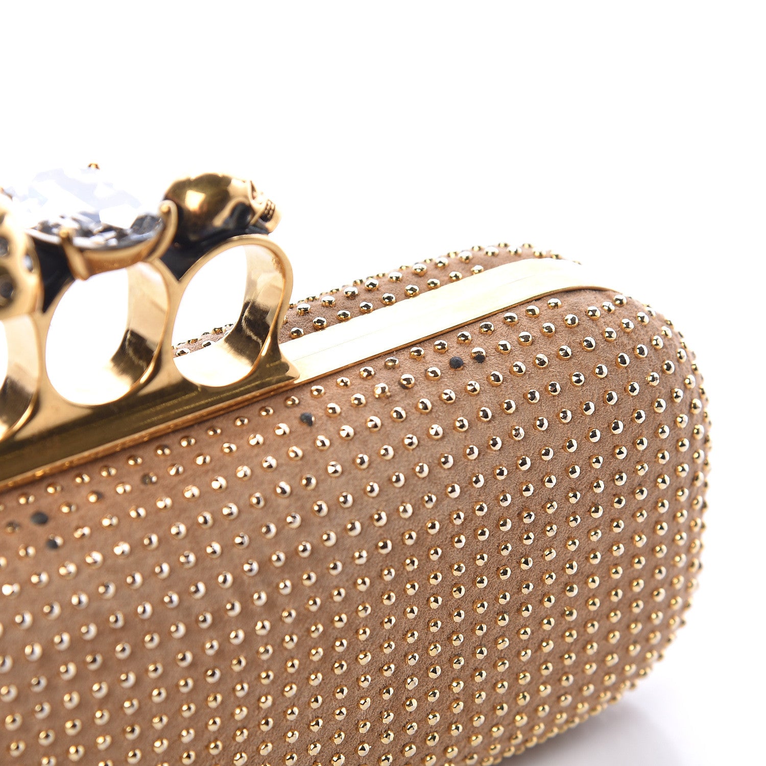 Alexander McQueen Suede Studded Knucklebox Clutch Brown 11 of 11