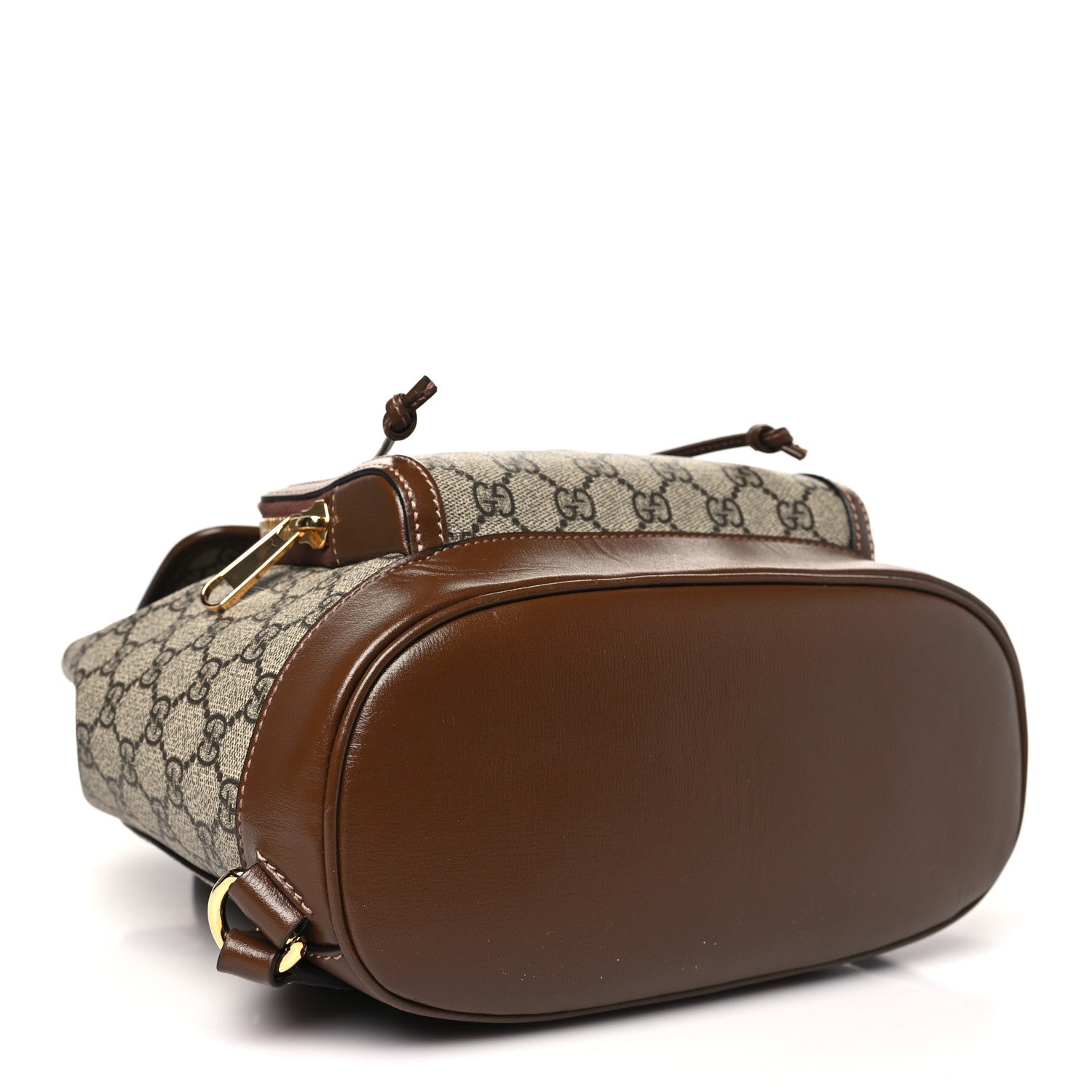 Gucci GG Supreme Monogram Azalea Calfskin Retro Interlocking G Buckle Backpack Beige Ebony Brown Sugar 4 of 11