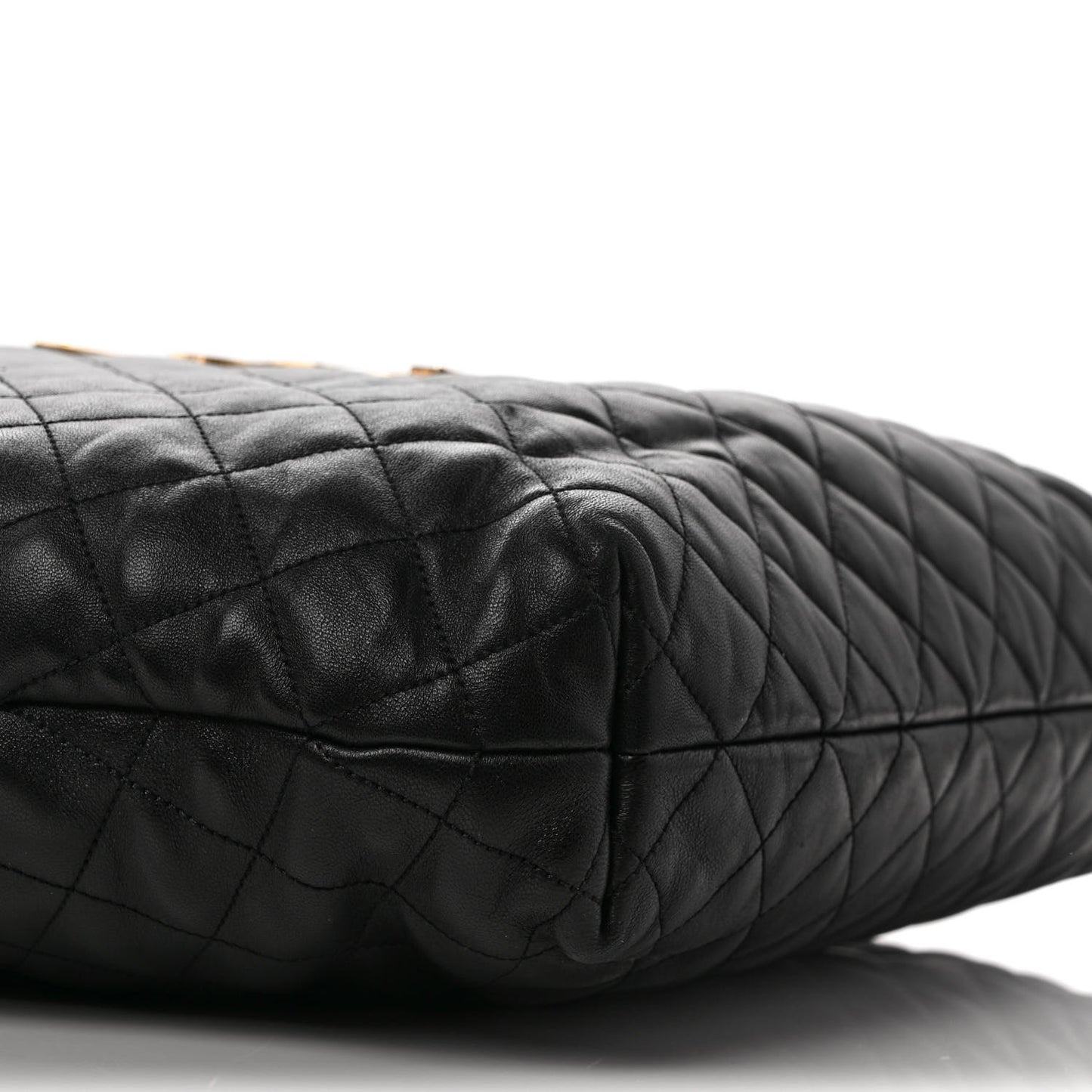 Lambskin Quilted Maxi Icare Shopping Tote Black