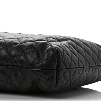 Saint Laurent Lambskin Quilted Maxi Icare Shopping Tote Black 8 of 9
