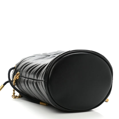 Gucci Calfskin Matelasse Mini GG Marmont 2.0 Bucket Bag Black 4 of 11