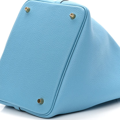 Hermes Taurillon Clemence Picotin Lock 22 MM Bleu Du Nord 10 of 11