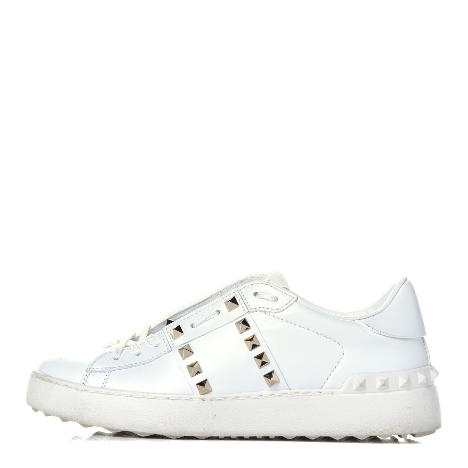 Valentino Garavani Calfskin Rockstud Untitled Open Sneakers 37 White 1 of 8