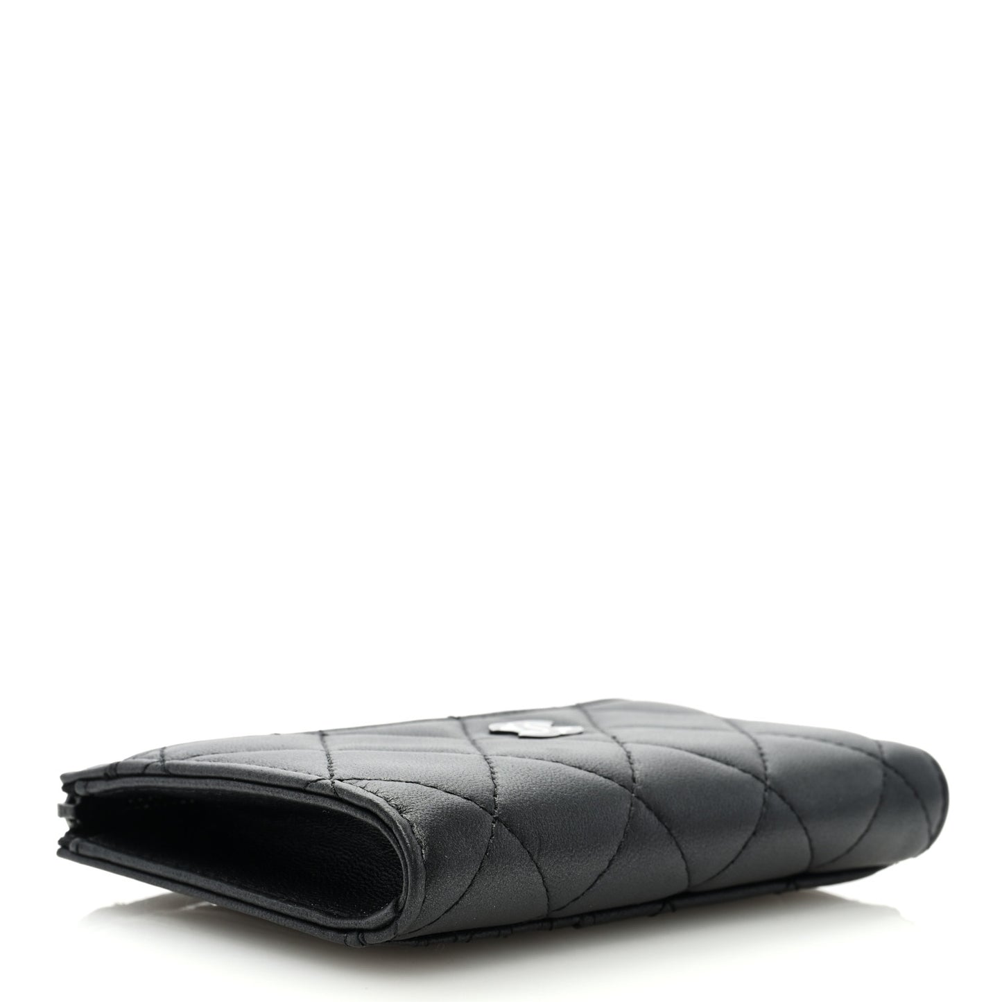 Lambskin Quilted Zip Card Holder So Black