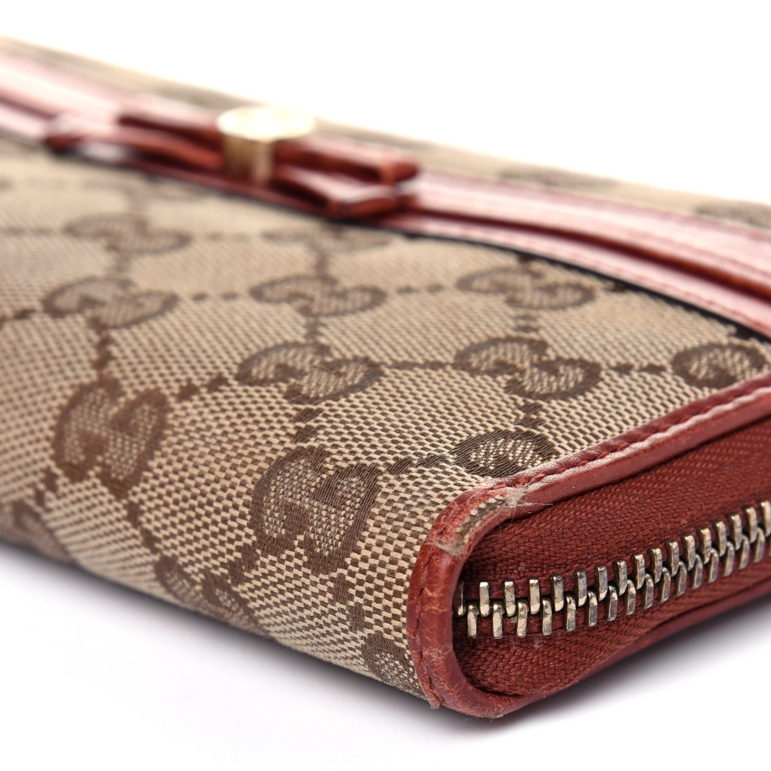 Gucci Monogram Bow Zip Around Wallet Brown 11 of 22