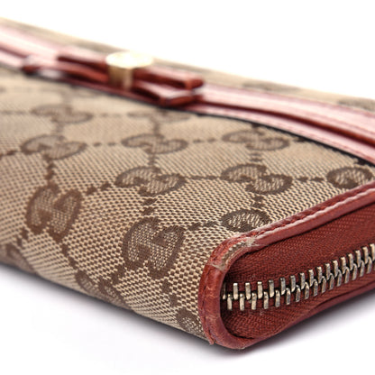 Gucci Monogram Bow Zip Around Wallet Brown 11 of 22