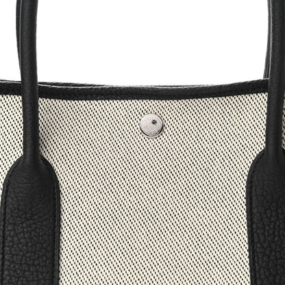 Hermes Twill H Negonda Garden Party 36 MM Tote Ecru Black 6 of 9