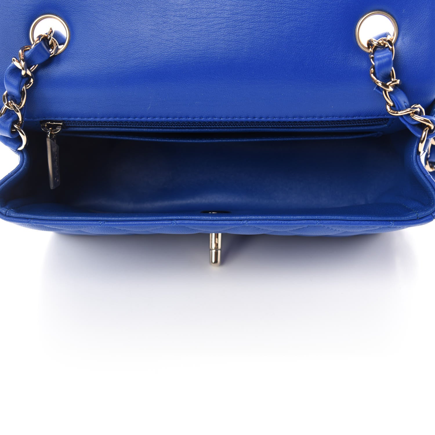 Chanel Lambskin Quilted Mini Rectangular Flap Royal Blue 5 of 11