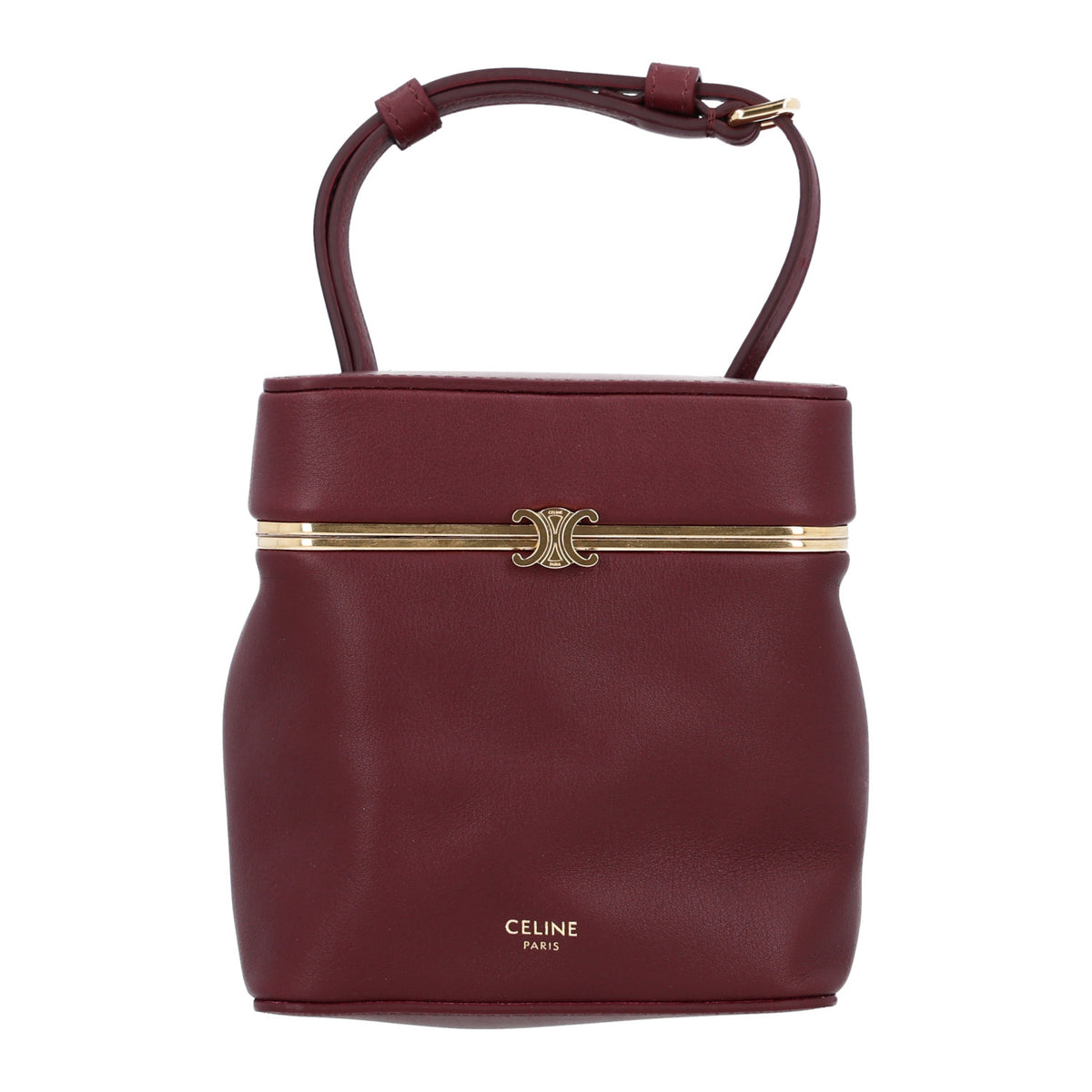 Supple Calfskin Cube Frame Bag Syrah