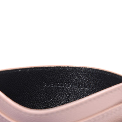 Saint Laurent Grain De Poudre Matelasse Chevron Monogram Credit Card Case Pale Pink 6 of 12