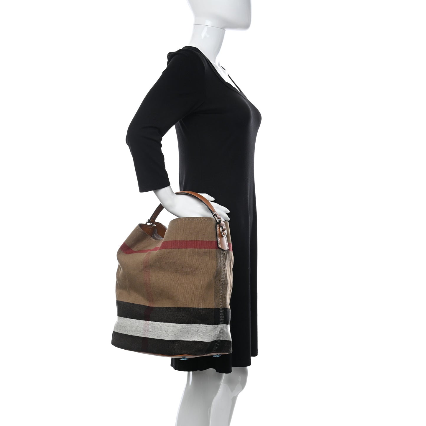 Canvas Mega Check Medium Ashby Hobo Saddle Brown