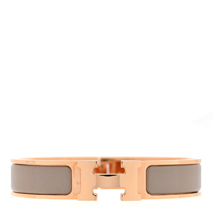 Hermes Enamel Narrow Clic Clac H Bracelet PM Marron Glace 1 of 5