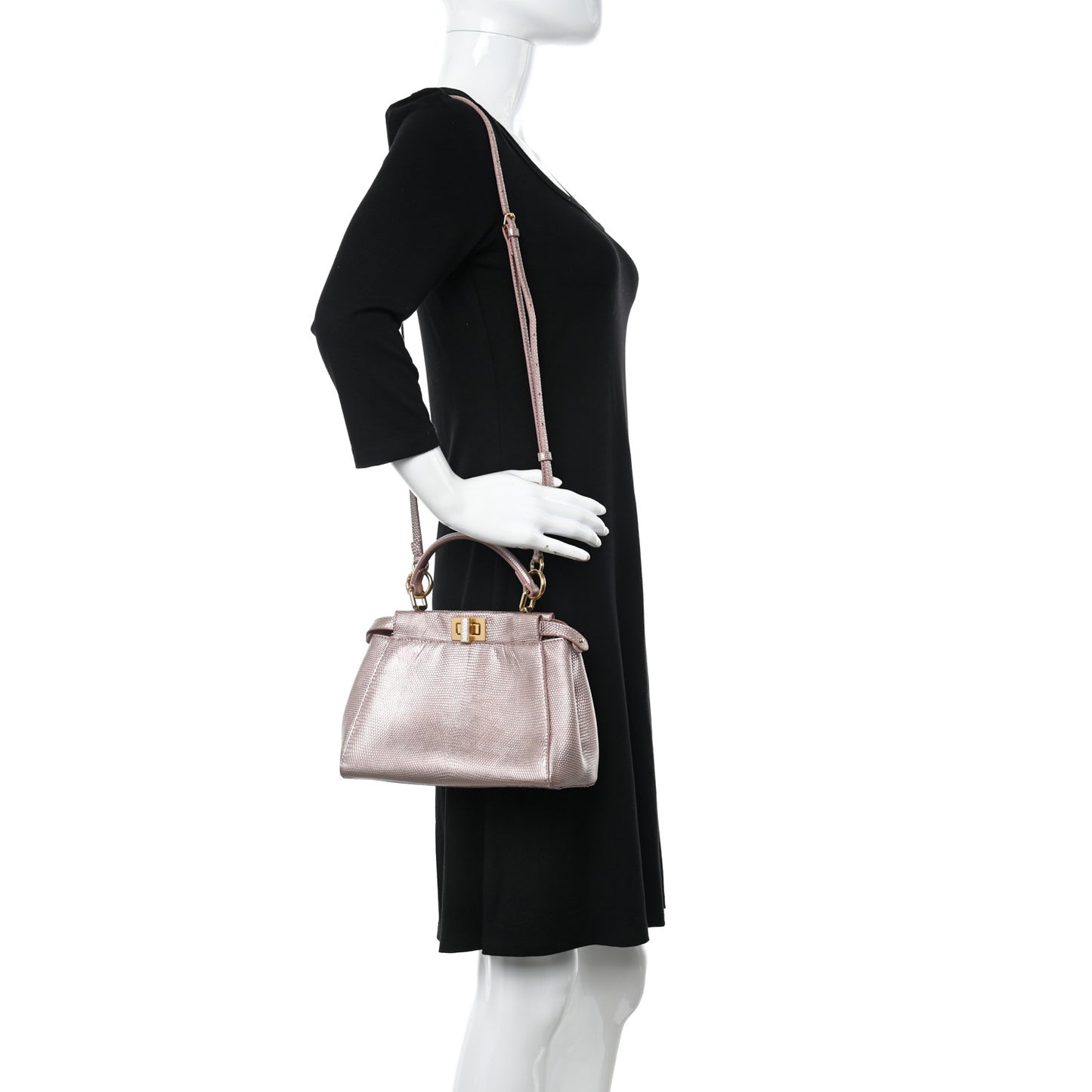 Lizard Mini Peekaboo Iconic Satchel Pink