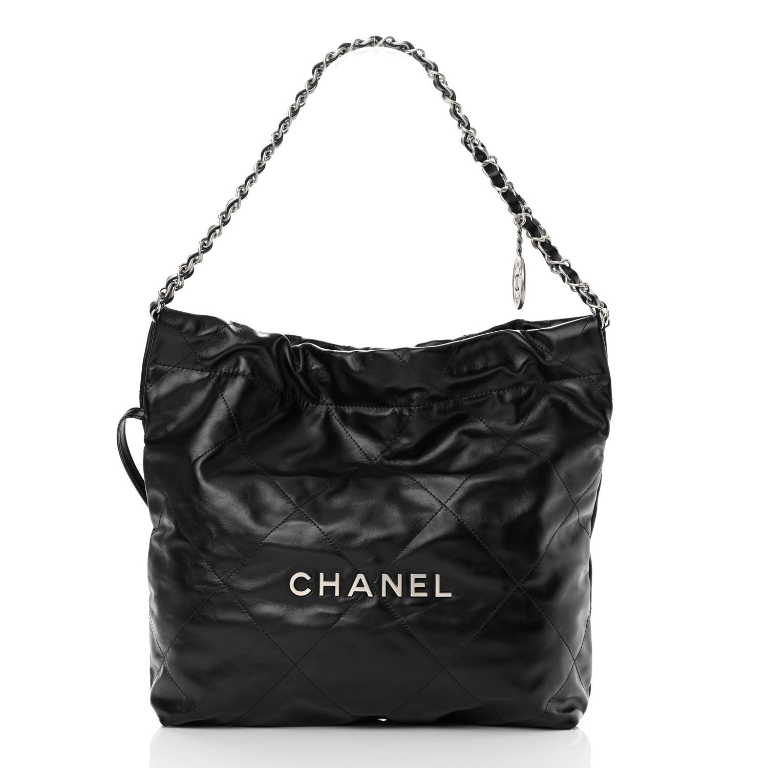 Chanel Shiny Calfskin Quilted Small Chanel 22 Black 3 of 11