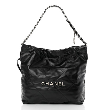 Chanel Shiny Calfskin Quilted Small Chanel 22 Black 3 of 11