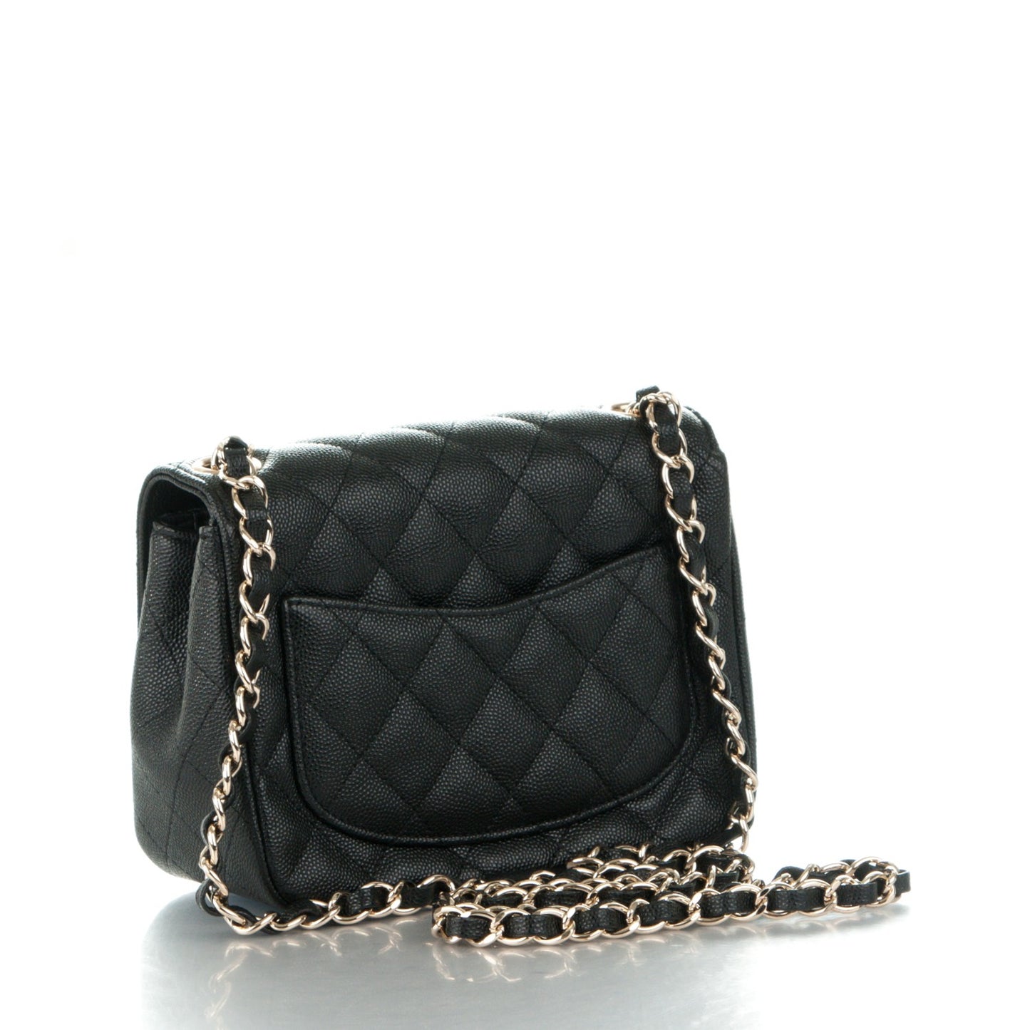 Caviar Quilted Mini Square Flap Black