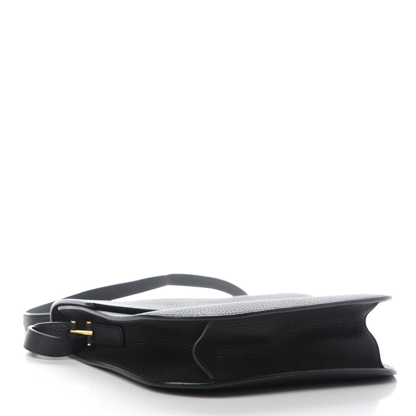 Calfskin Large T Clasp Tara Crossbody Bag Black
