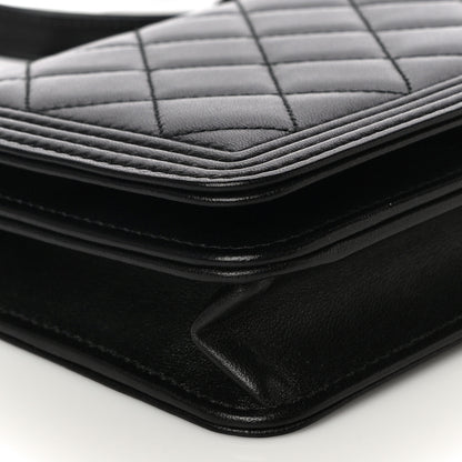Chanel Lambskin Quilted Boy Wallet On Chain WOC Black 8 of 14