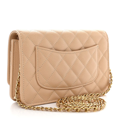 Chanel Caviar Quilted Wallet On Chain WOC Beige 3 of 12
