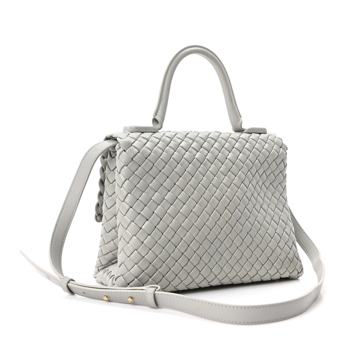 Bottega Veneta Nappa Intrecciato Patti Top Handle Bag Agate Grey 3 of 10