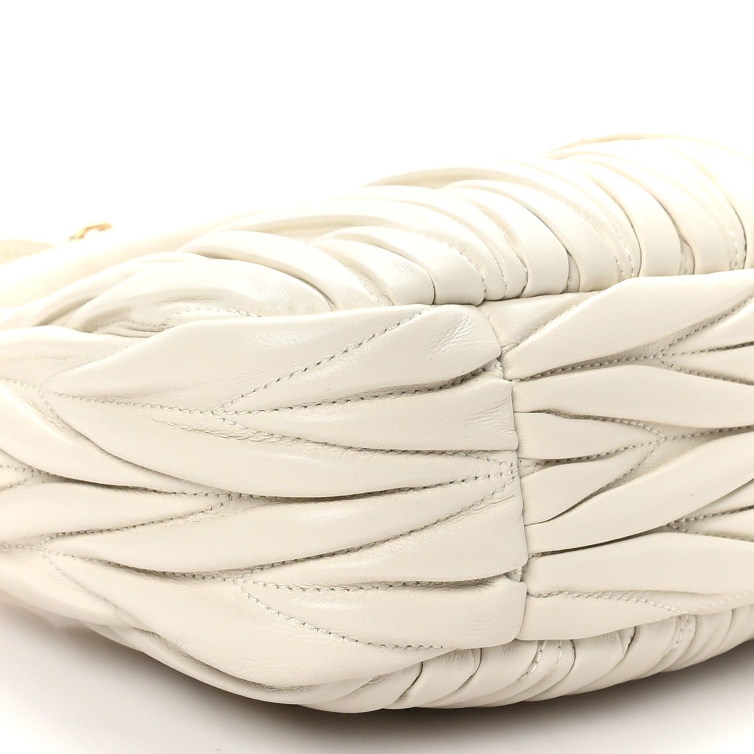 Miu Miu Nappa Matelasse Small Wander Hobo White 8 of 9