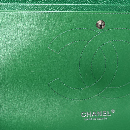Chanel Caviar Quilted Jumbo Double Flap Green 14 of 16