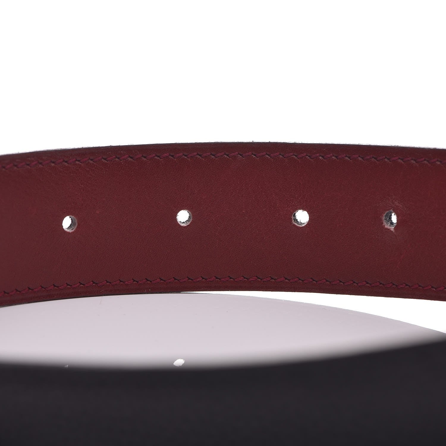 Hermes Togo Box 32mm H Belt 85 Black Rouge H 6 of 18