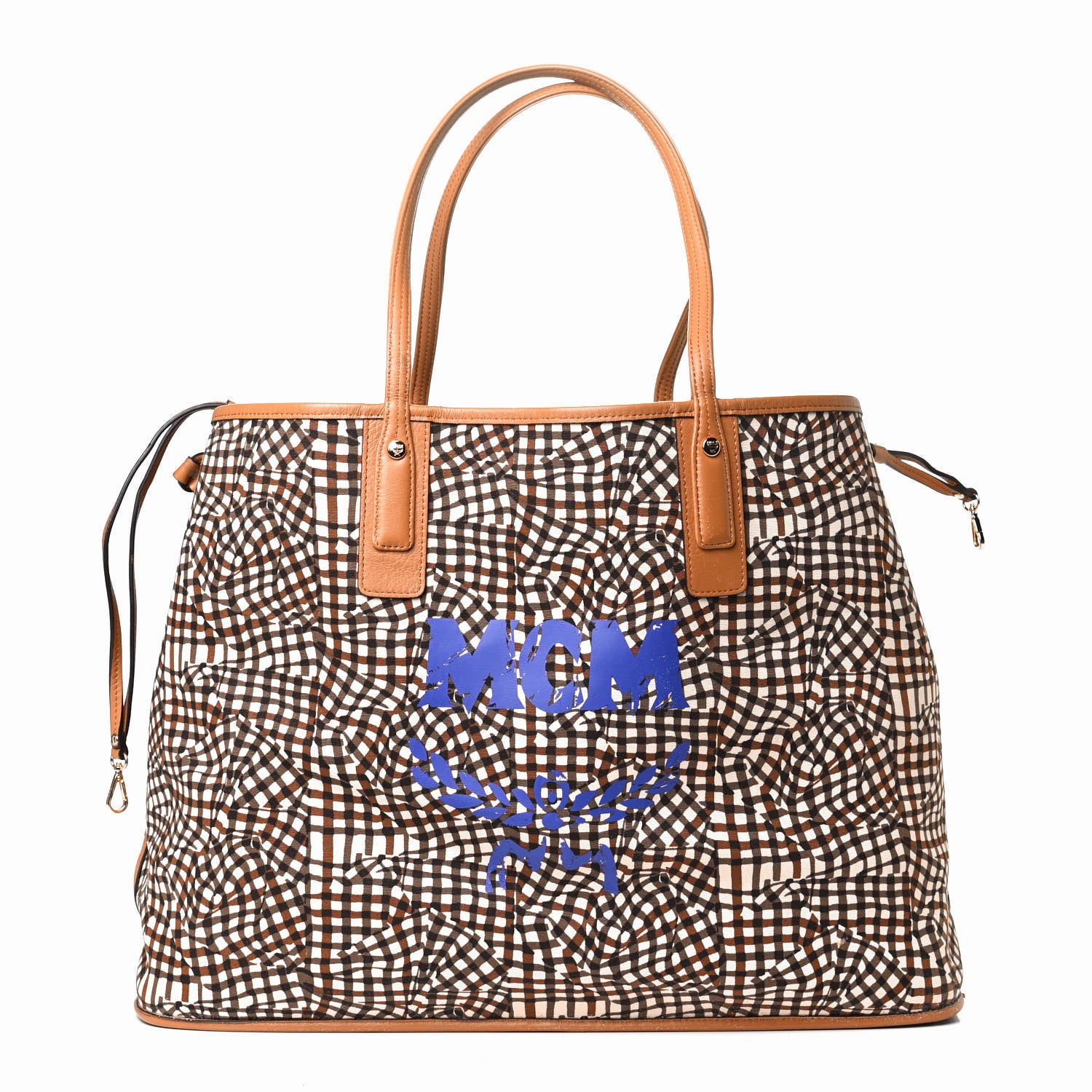 MCM Visetos Large Liz Reversible Shopper Tote Cognac 2 of 10