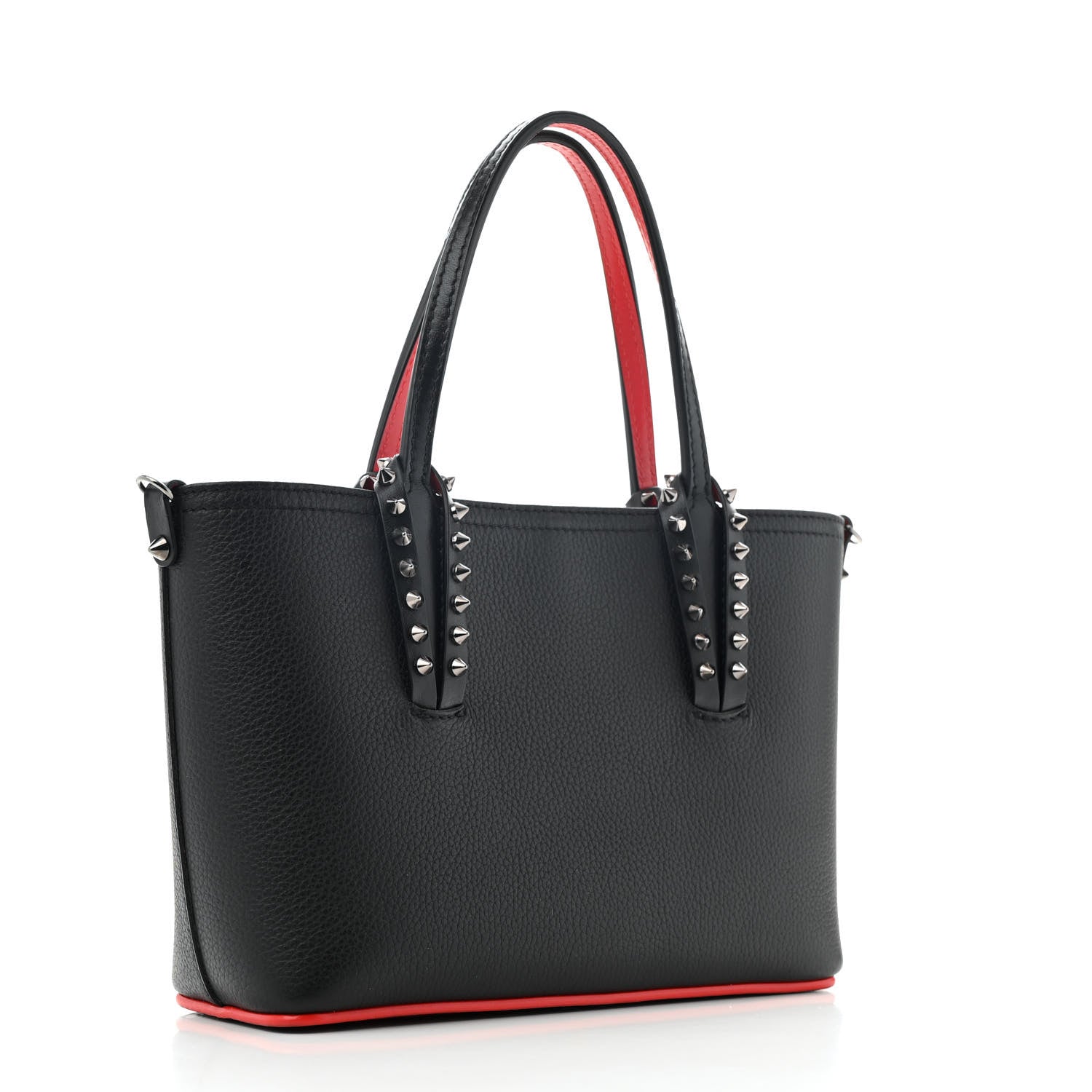 Christian Louboutin Calfskin Empire Spiked Mini East West Cabata Shopper Tote Black 3 of 11