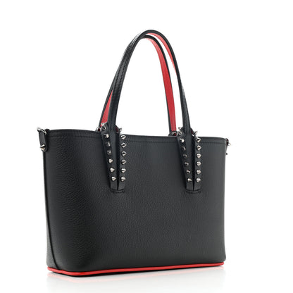 Christian Louboutin Calfskin Empire Spiked Mini East West Cabata Shopper Tote Black 3 of 11